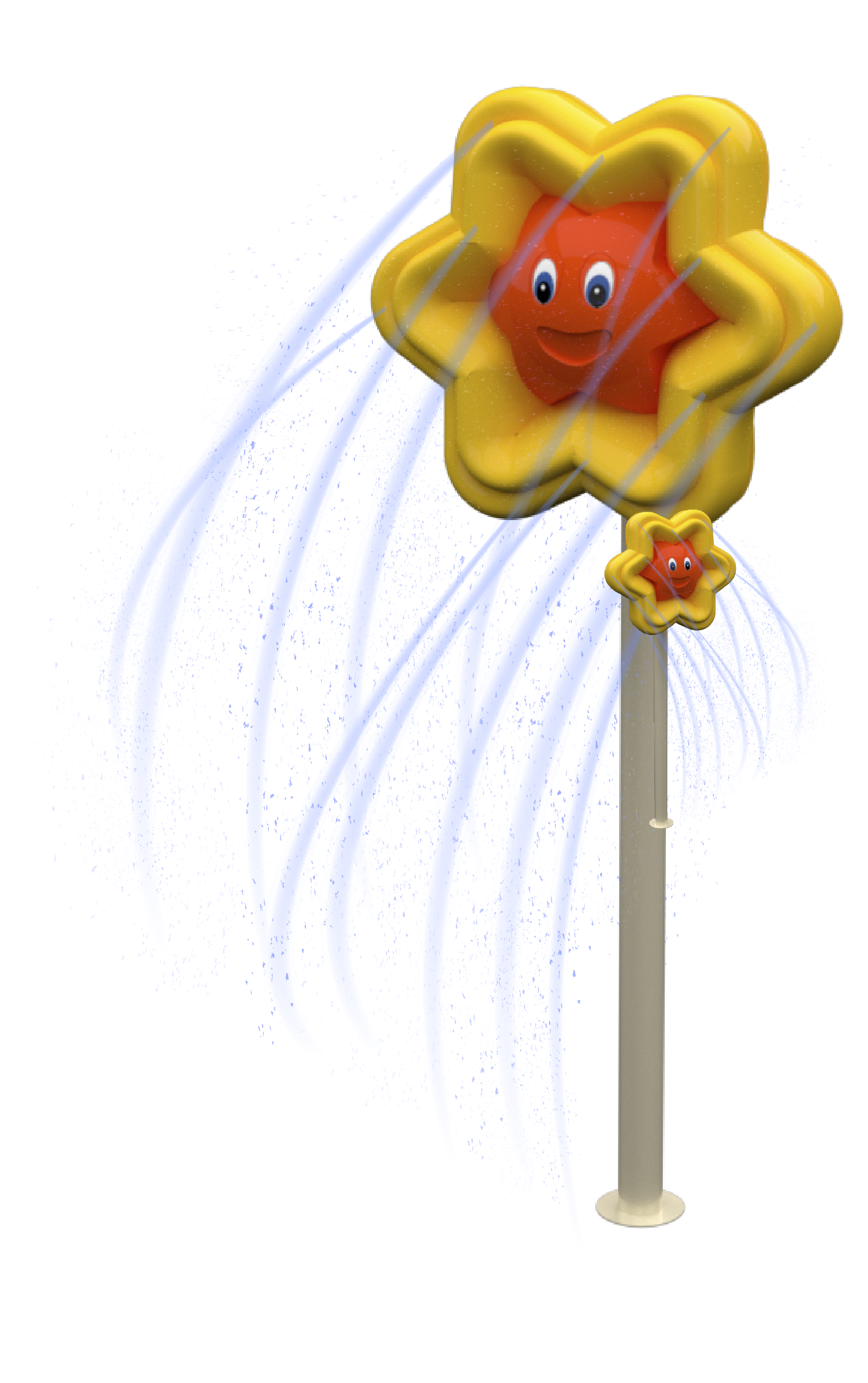 Tope flor con cascada de agua