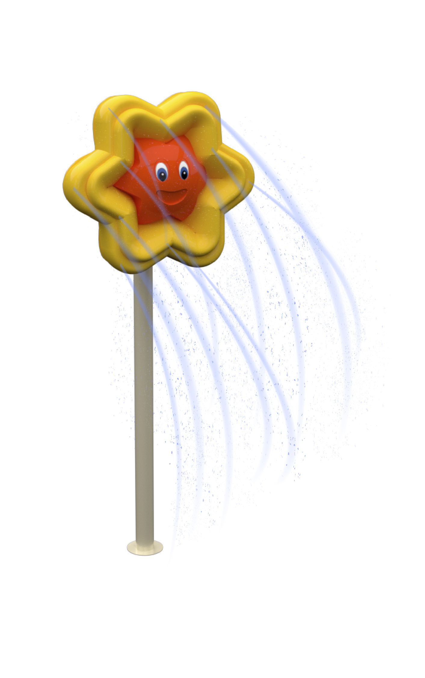 Tope flor con cascada de agua