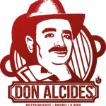 Logo de restaurante y parrilla bar don alcides
